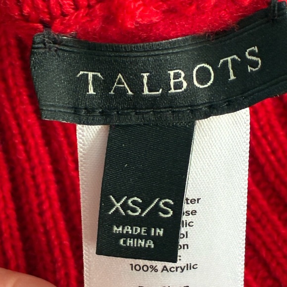 Talbots Red Plaid Turtleneck Poncho Sweater- XS/S - Picture 3 of 4